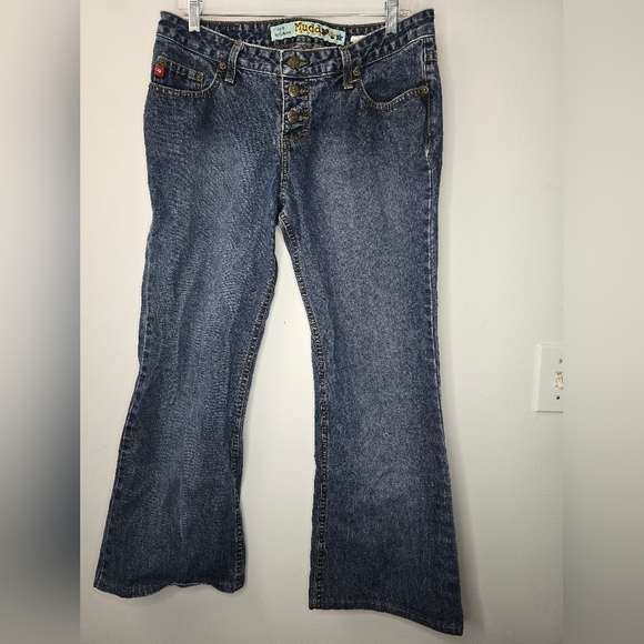 MUDD Vintage Y2K 2000s Flare Leg meduim wash denim Jeans juniors Size 13 - Picture 1 of 11